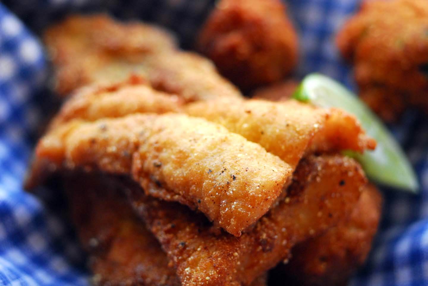 Fried catfish with hushpuppies and chipotle dipping sauce | Homesick Texan