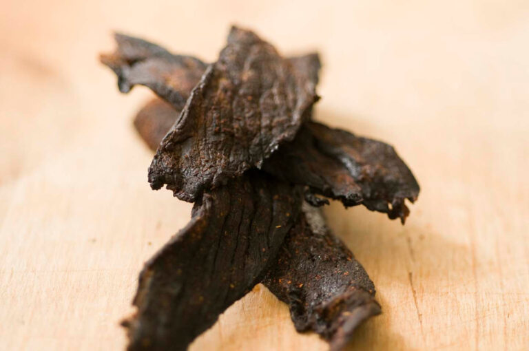 Texas beef jerky, made in an oven