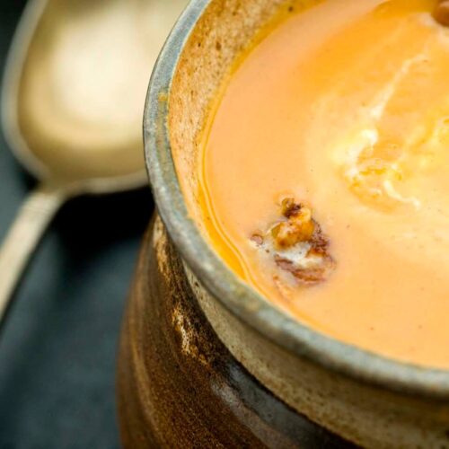 Chipotle sweet potato soup with spiced pecans DSC3758