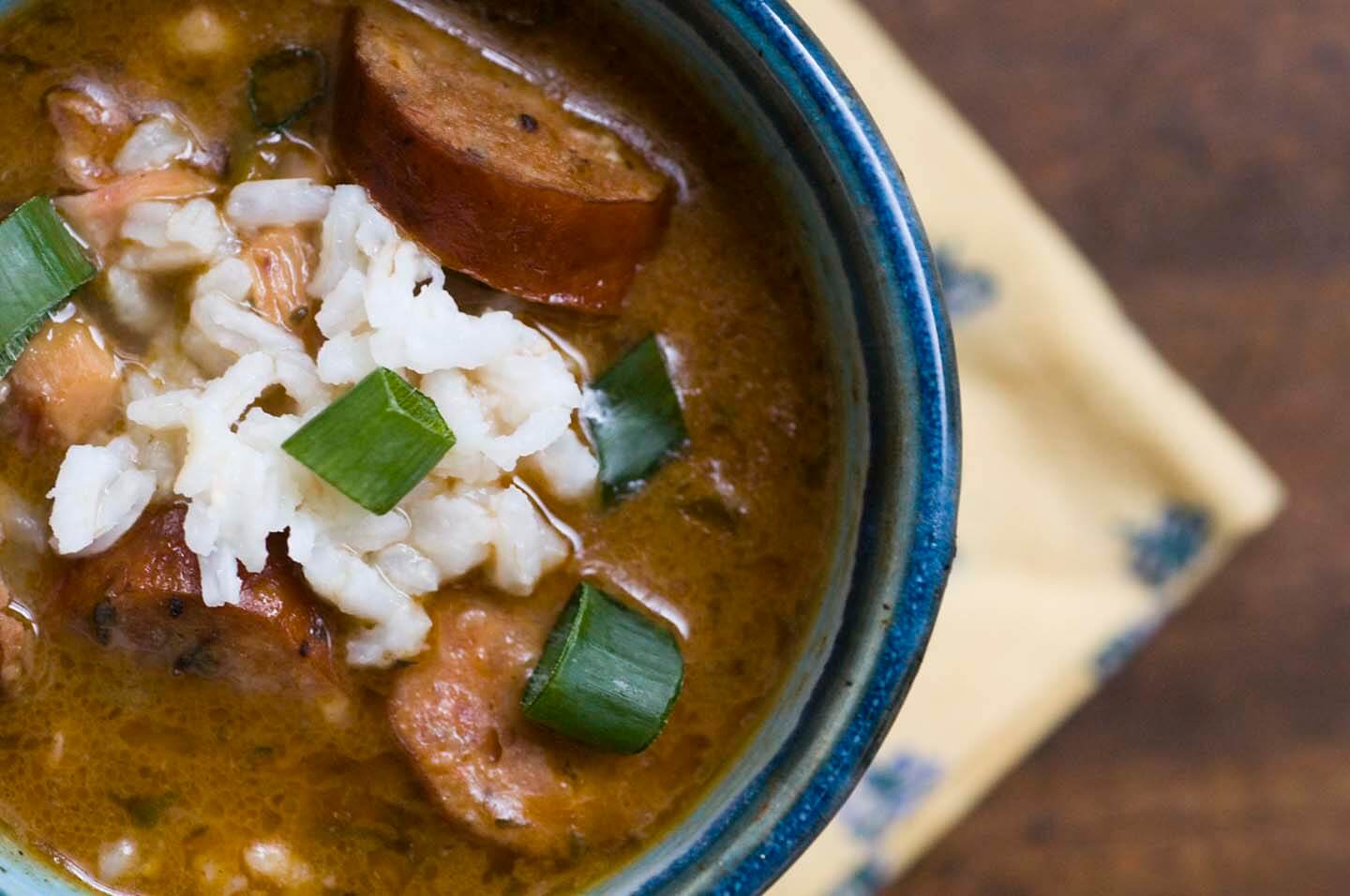 Chicken and sausage shop gumbo