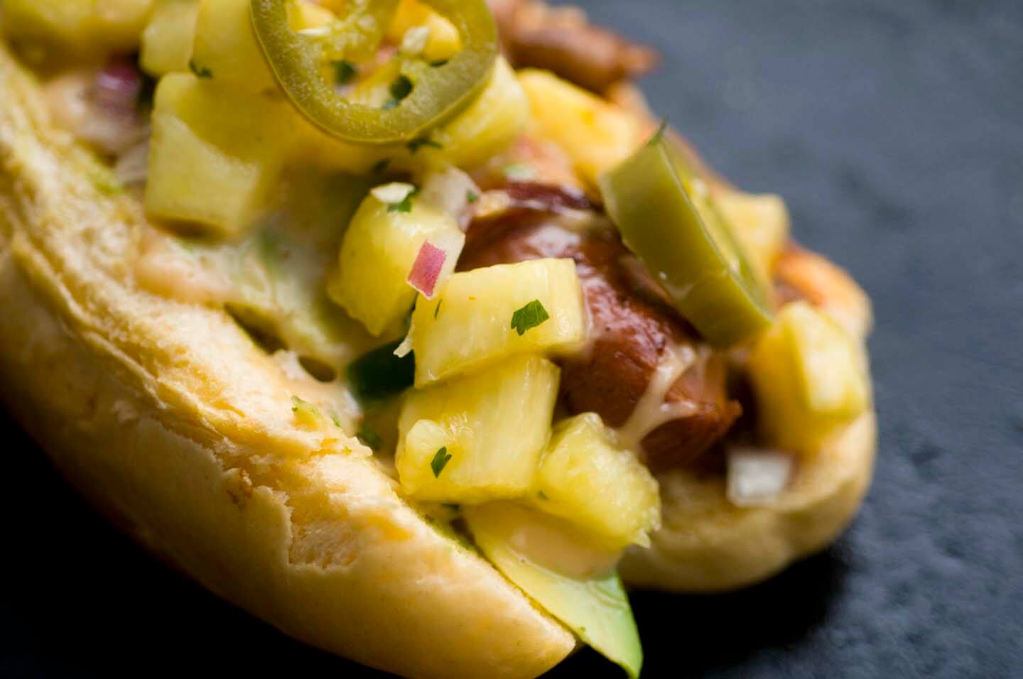 Mexican hot dogs with pineapple salsa and chipotle mayonnaise | Homesick Texan