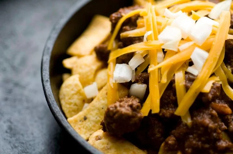 Frito pie with one-hour Texas chili