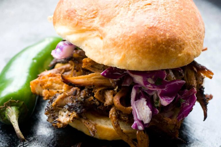 Texas pulled pork with coffee-chipotle barbecue sauce