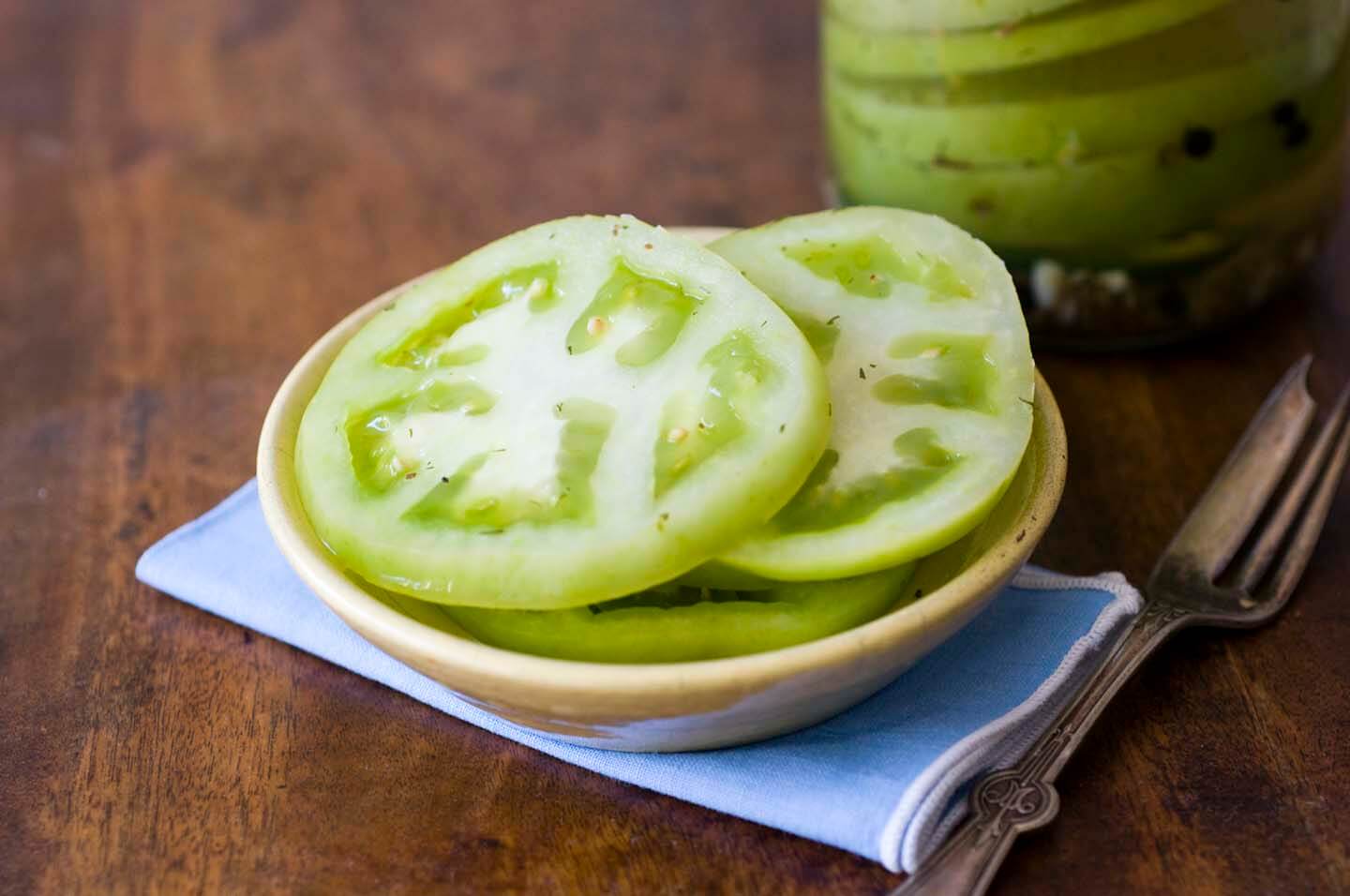 Refrigerated Pickled Green Tomatoes