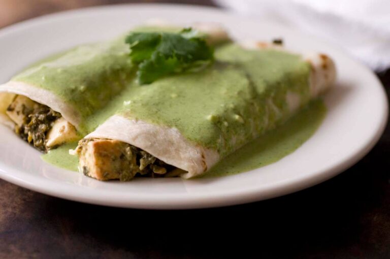 Saag paneer enchiladas