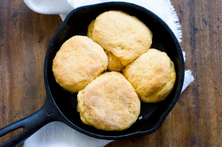 Sweet potato biscuits with chorizo cream gravy