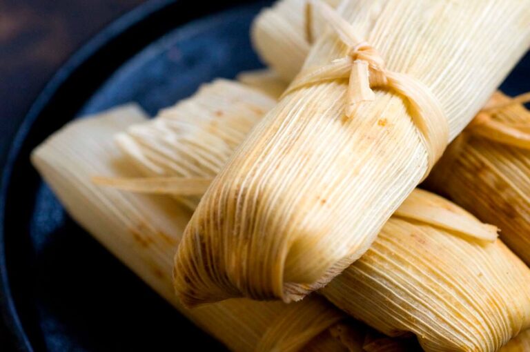 Turkey tamales with guajillo-cranberry mole