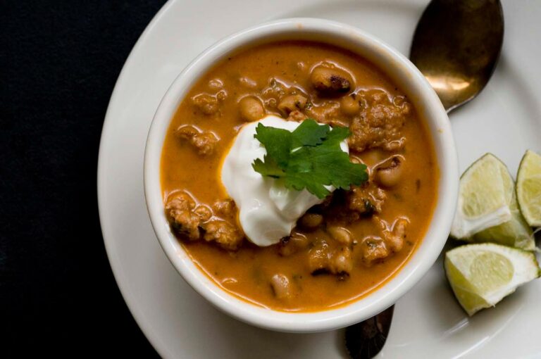 Black-eyed pea and chorizo soup