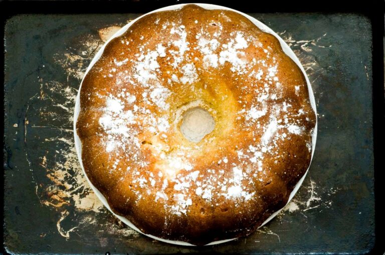 Sour cream pound cake with ruby red grapefruit