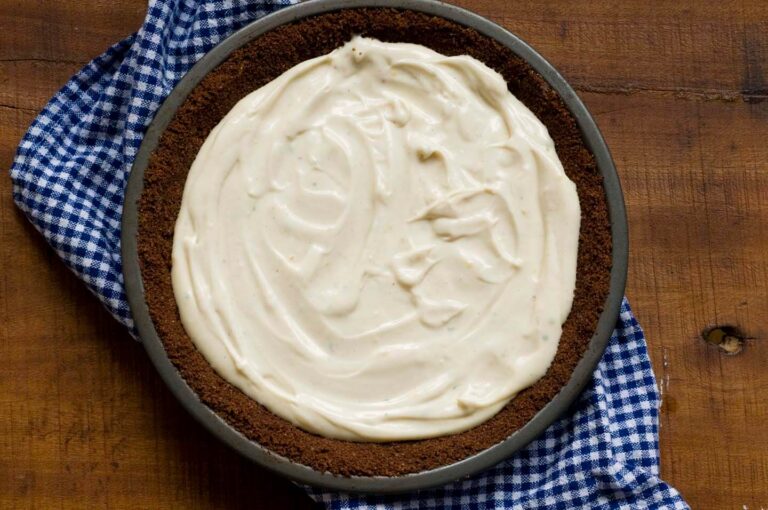 Lemon-and-lime icebox pie with a chocolate graham-cracker crust