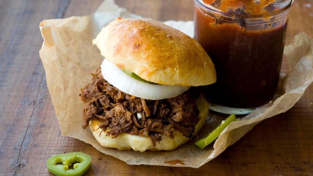Chopped beef sandwich with a spicy barbecue sauce | Homesick Texan