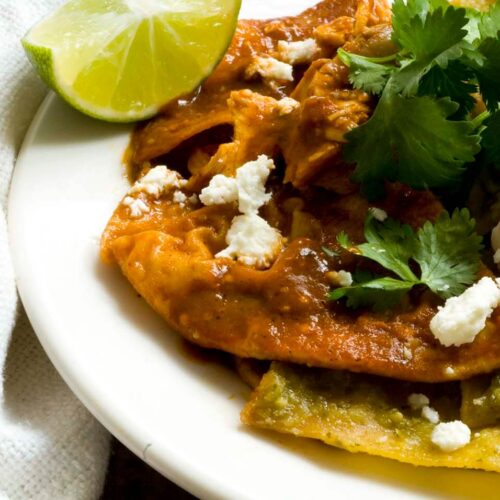 Chilaquiles with ancho tomatillo salsa DSC2081
