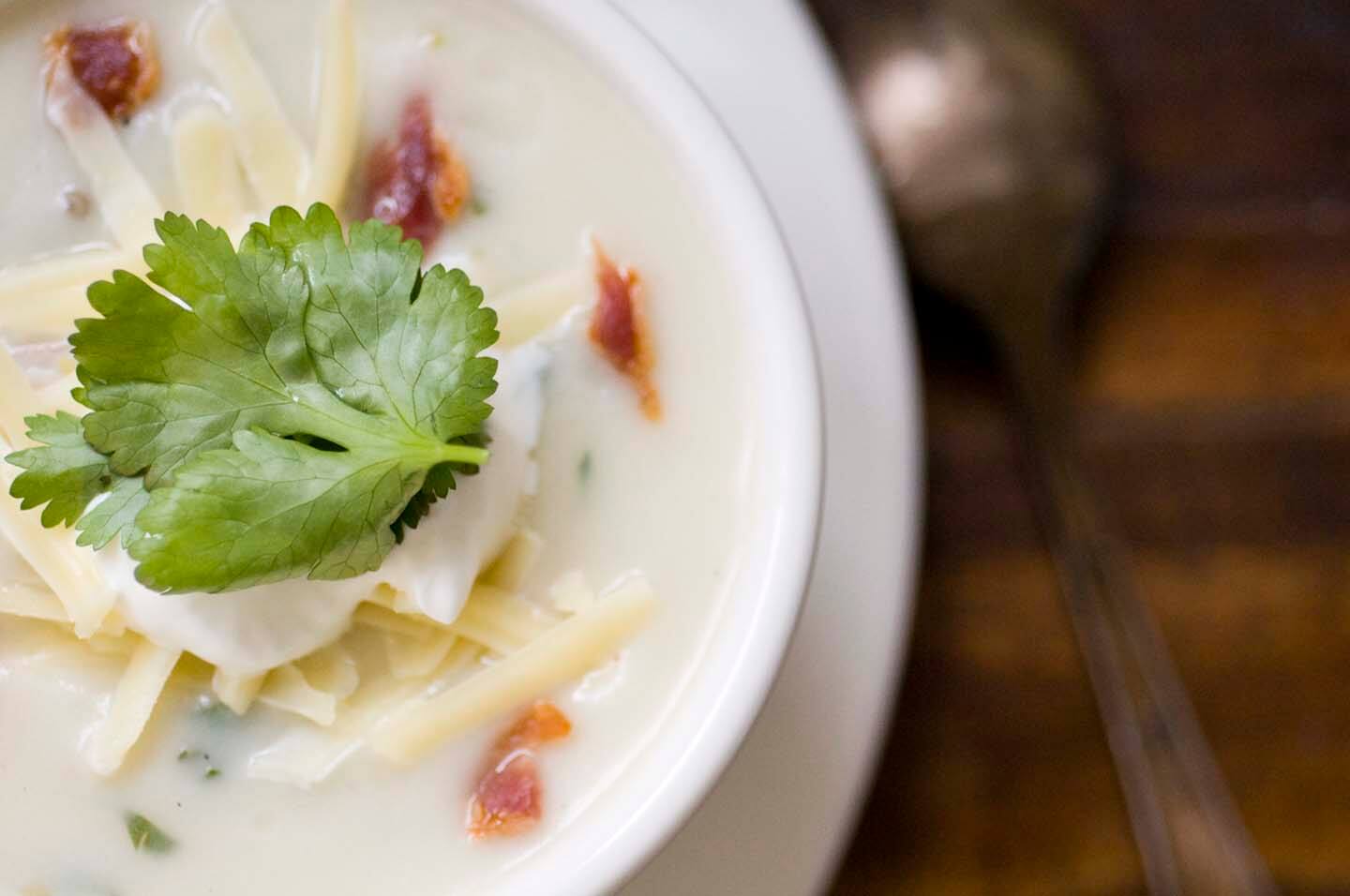 Buttermilk potato soup with bacon and roasted jalapeno | Homesick Texan