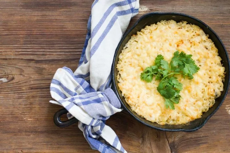 Texas sweet onion casserole with rice, chipotle, and Gruyere
