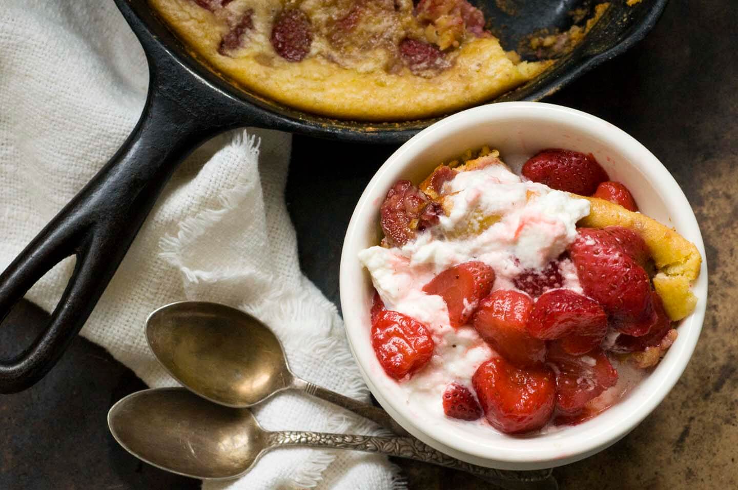 Strawberry spoon bread