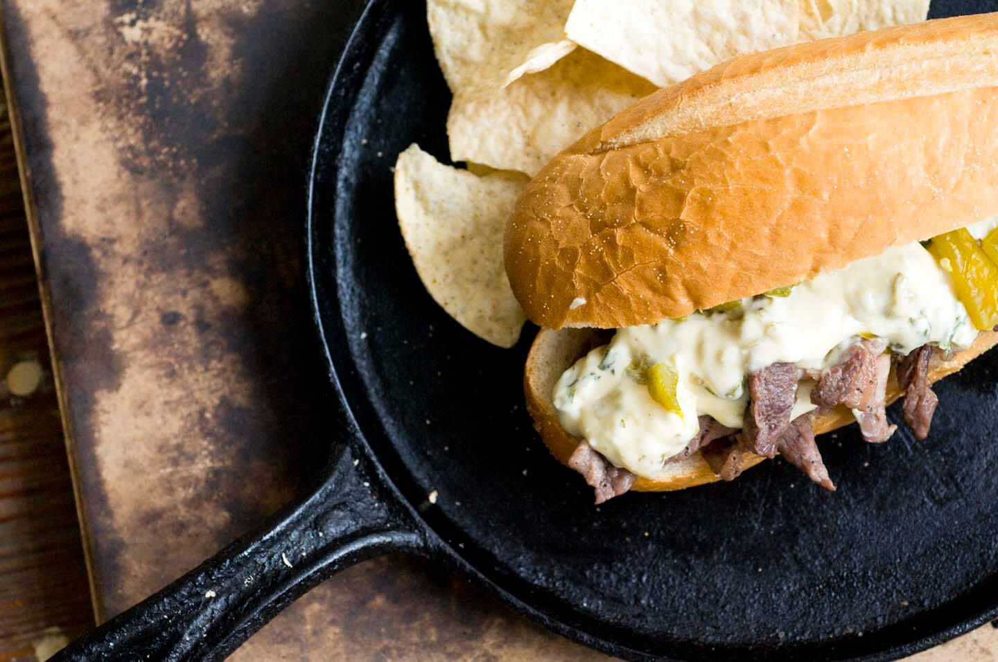 Green chile cheese steak | Homesick Texan