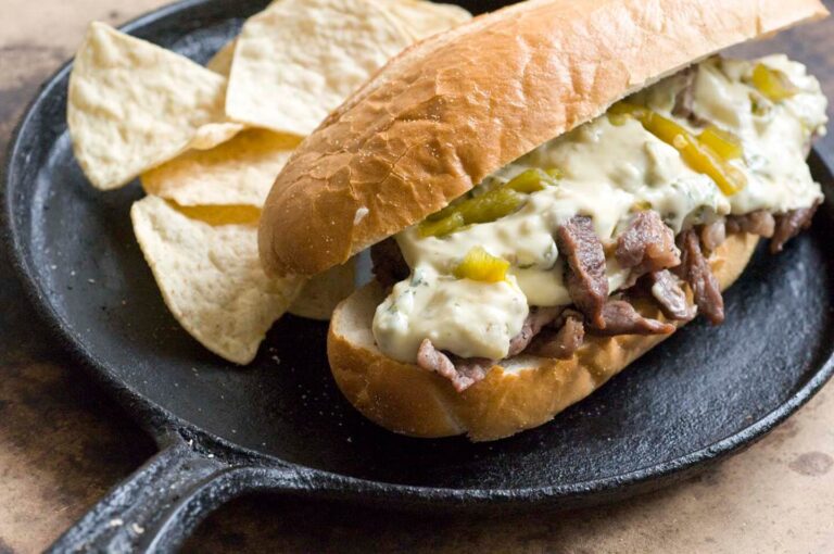 Green chile cheese steak