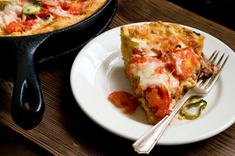 Tomato pie with bacon and jalapeños