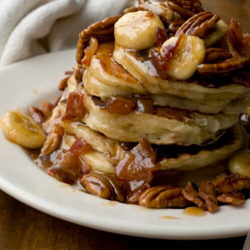 Banana bacon pecan pancakes DSC5614