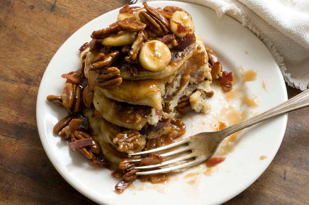 Banana bacon pecan pancakes | Homesick Texan