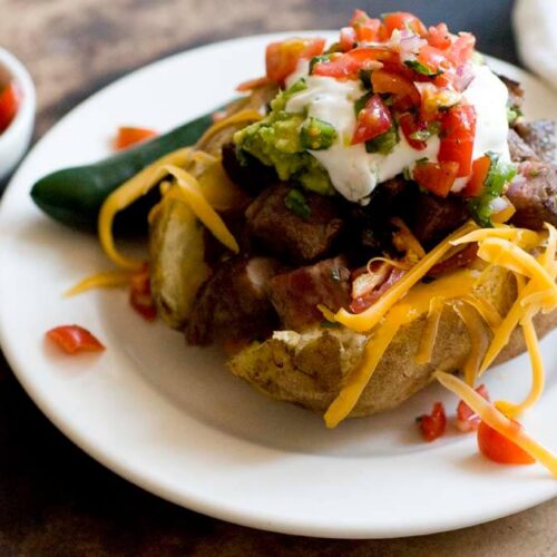 Carne asada baked potato DSC7337