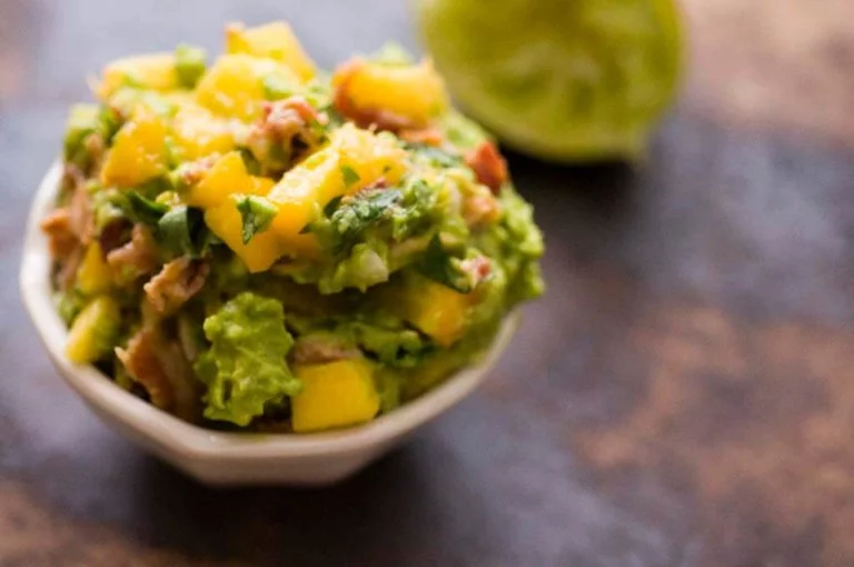 Peach and bacon guacamole