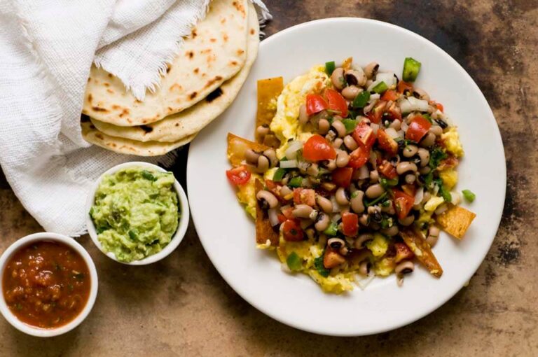 New Year’s Day Migas with black-eyed peas and bacon