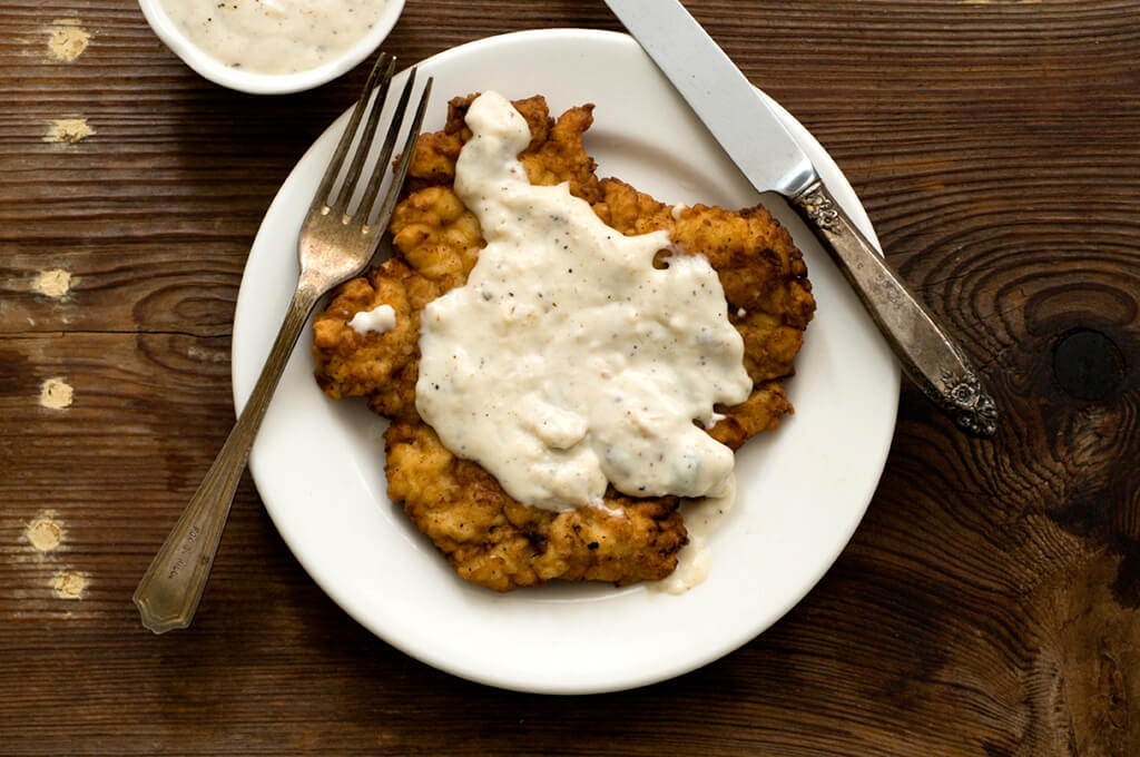 Low-Cal Chicken Fried Steak & Cream Gravy, Beef Loving Texans