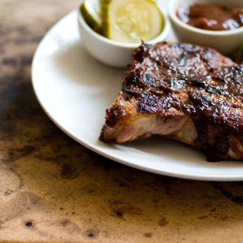 Pork chops with jalapeno peach barbecue sauce DSC8069