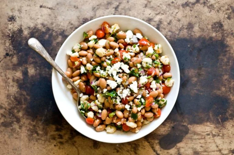 Pinto bean and hominy salad