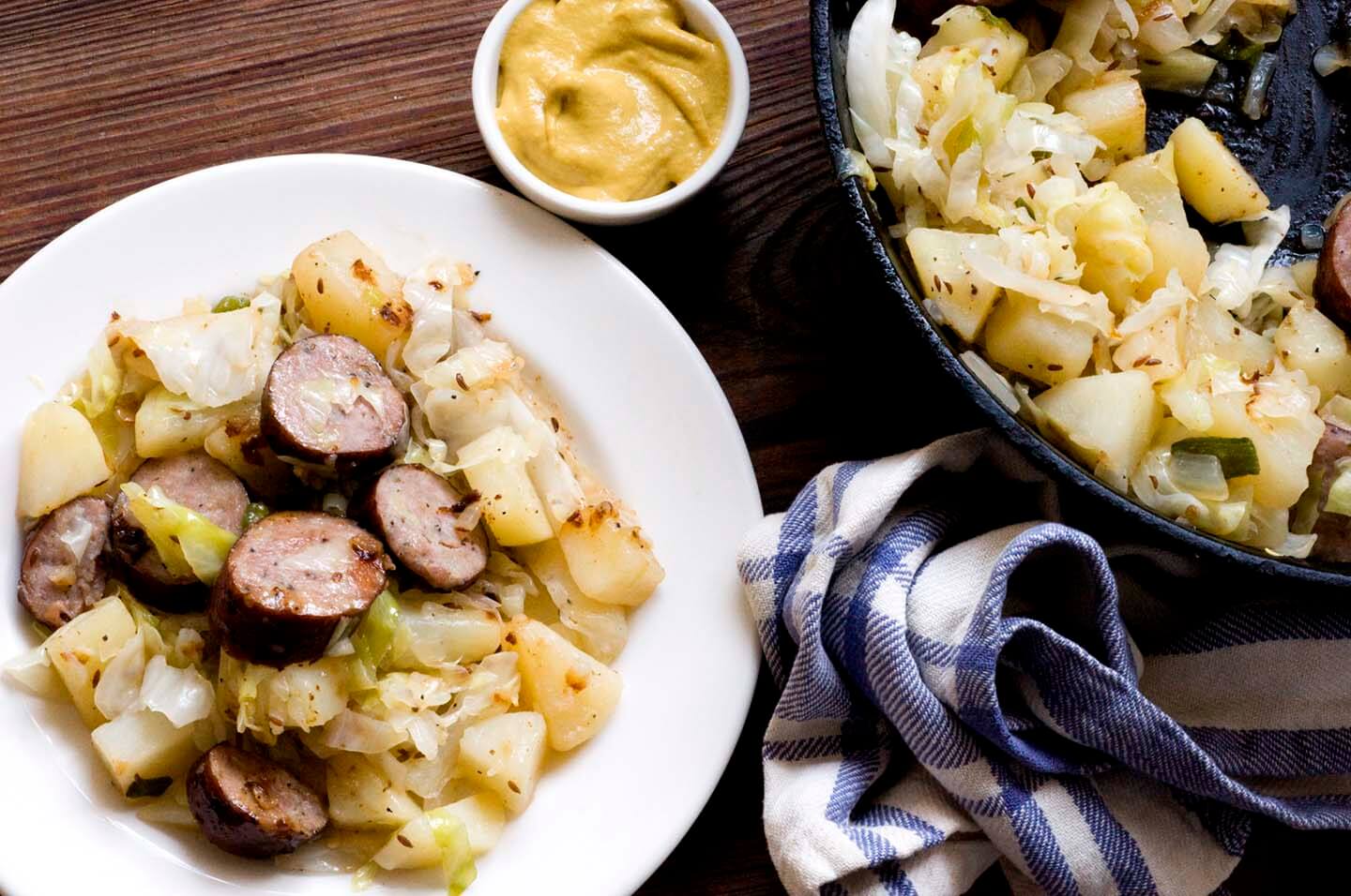 Sausage, potato, and cabbage skillet fry | Homesick Texan