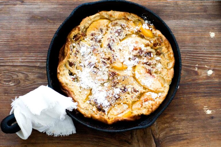 Peach Dutch baby pancake