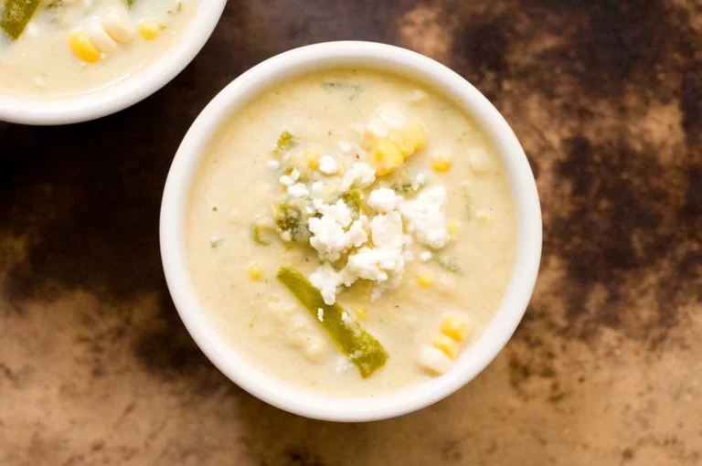 Corn and green chile soup