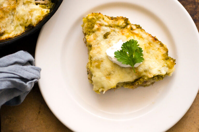 Pork enchilada verde casserole