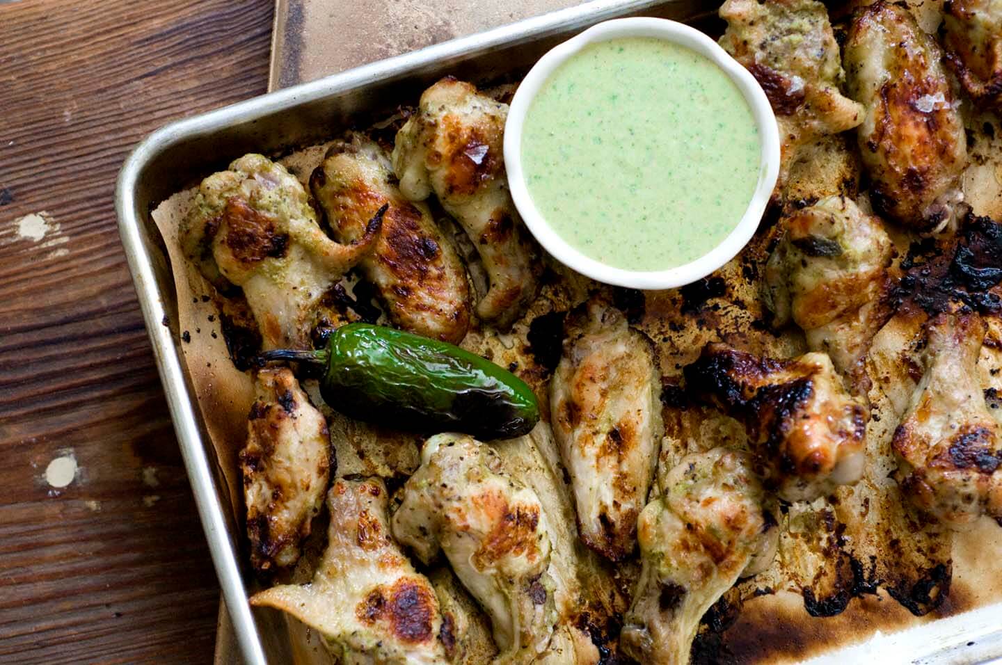 Salsa verde ranch wings | Homesick Texan