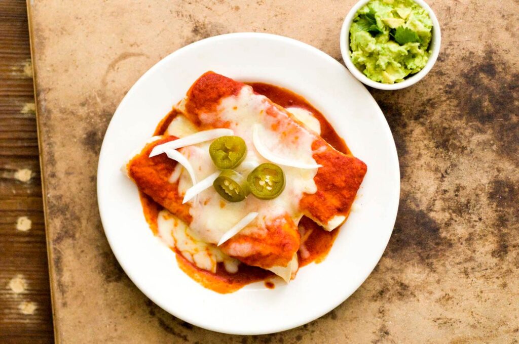 Red chile cheese enchiladas Homesick Texan