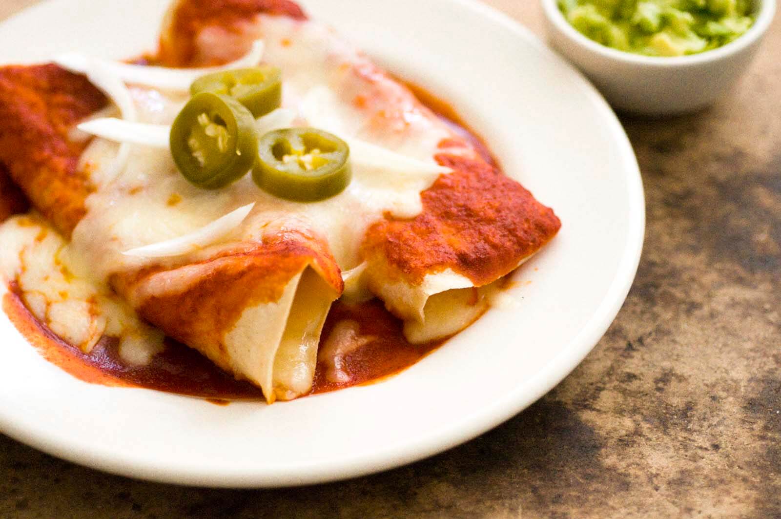 Red chile cheese enchiladas | Homesick Texan