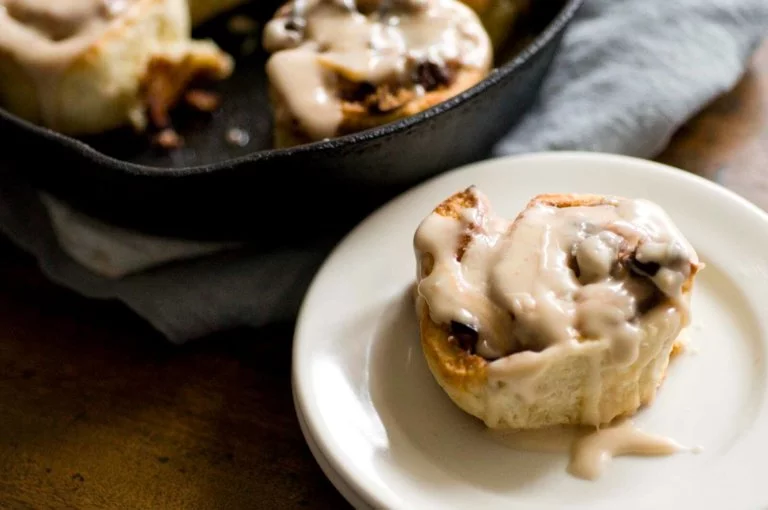 Bacon pecan cinnamon roll biscuits