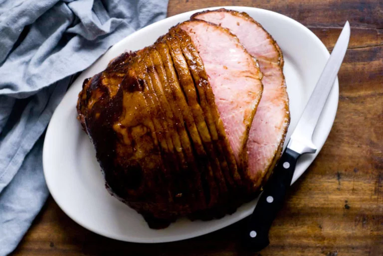 Brown sugar and coffee glazed ham