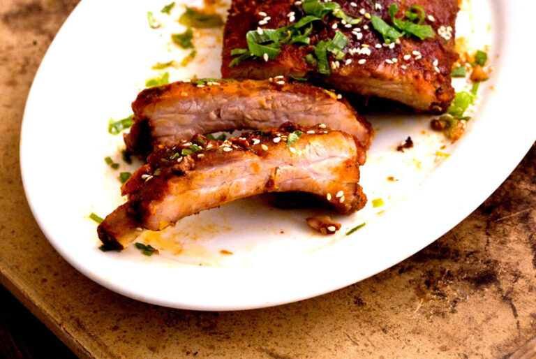 Gochujang-glazed ribs