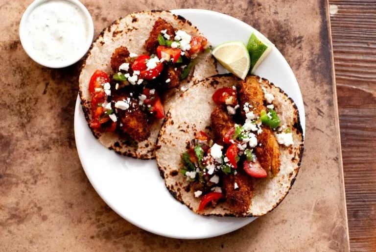 Fried avocado tacos