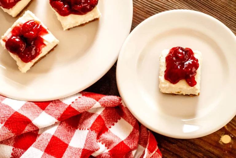 Cherry Dr Pepper cheesecake bars