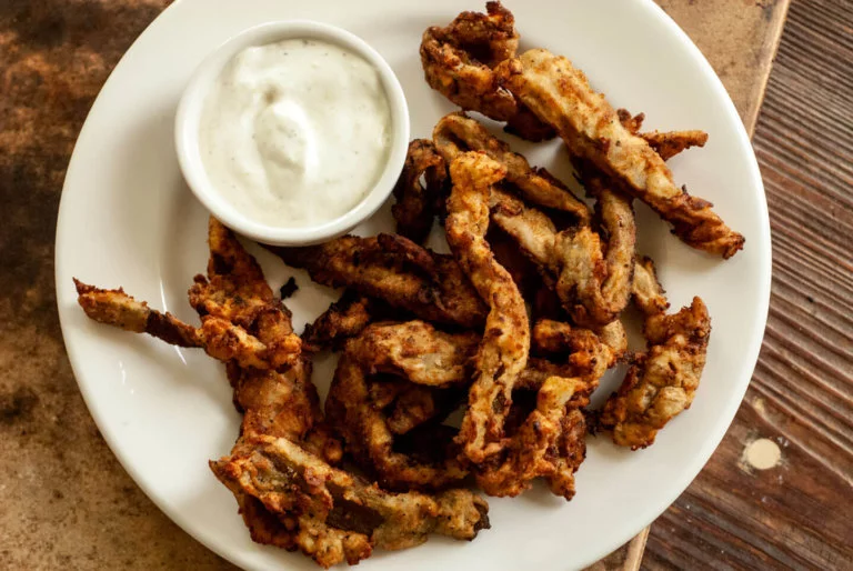 Fried green chile strips