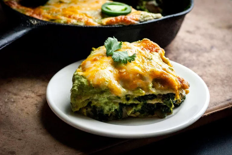 Spinach enchilada casserole