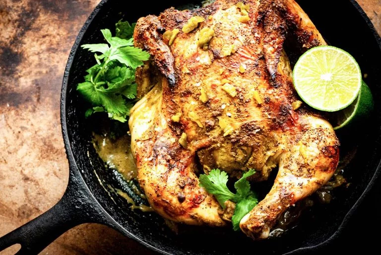 Green chile roast chicken