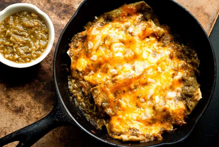 Hatch green chile chicken enchiladas