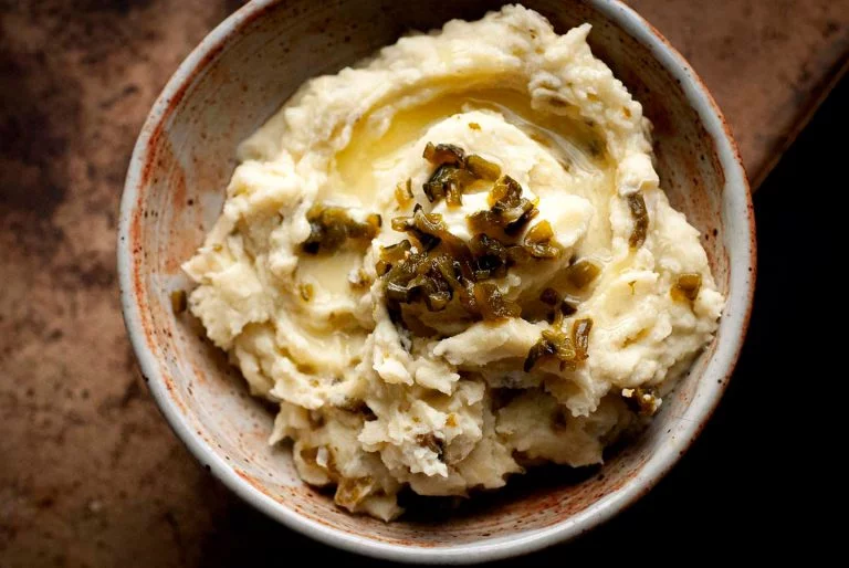 Poblano mashed potatoes