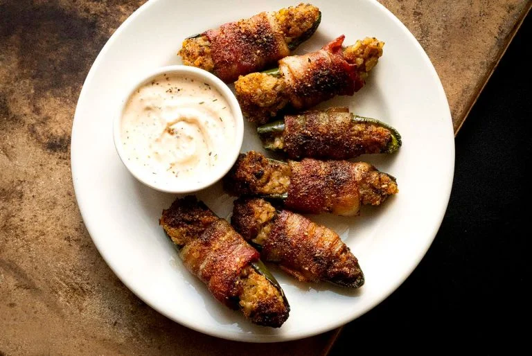 Boudin-stuffed jalapeno poppers