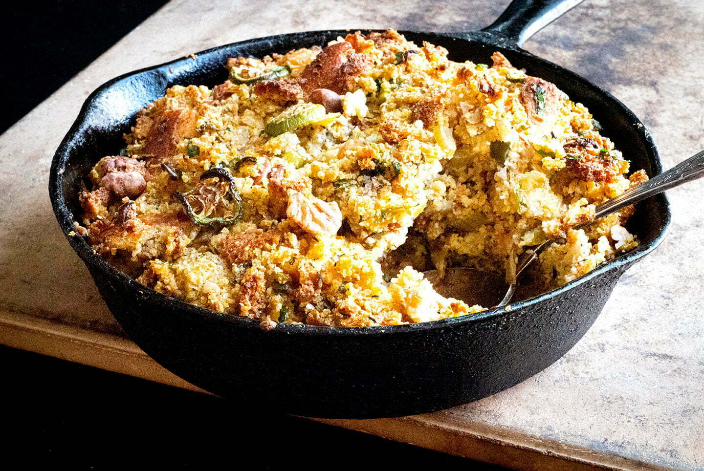 Cornbread Dressing with Sausage & Toasted Pecans