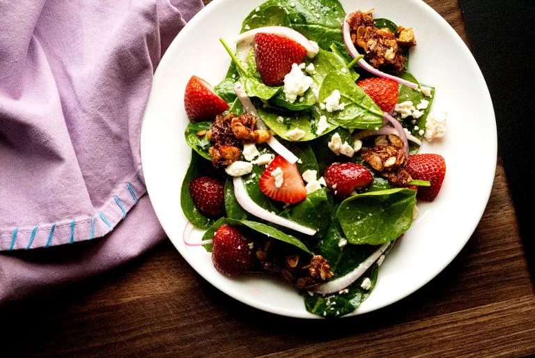 Strawberry and spinach salad